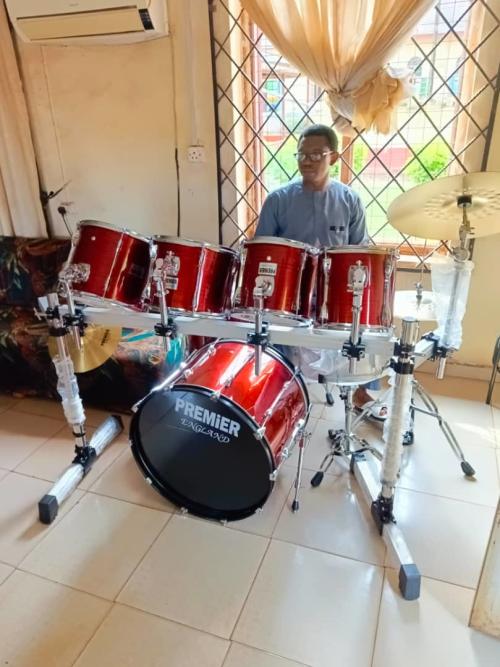 15-Sep-23: 5-Piece Premier Drum Kit donated by Barr. Patrick Ameh